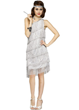 20's Roaring Flapper-Silver Adult Costume