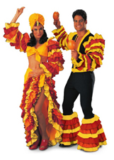 Calypso Woman and Man Adult Rental Costume