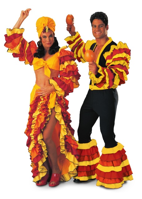 Calypso Woman and Man Adult rental Costume