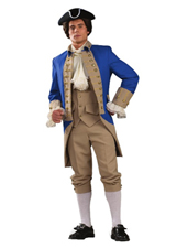 Colonial Buff and Blue Soldier Adult Rental Costume