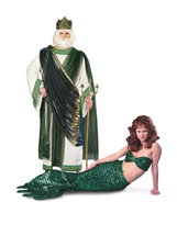 Mermaid and Neptune Adult Rental Costume