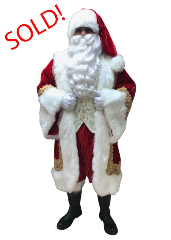 Santa Claus Professional Wardrobe Adele's of Hollywood royal-robe-cardinal-crushed-velvet-with-gold-trim-sold