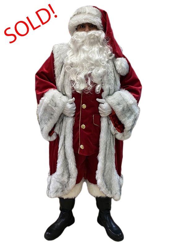 Santa Claus Professional Wardrobe Adele's of Hollywood royal-robe-ensemble-classic-red-grey-fur-front