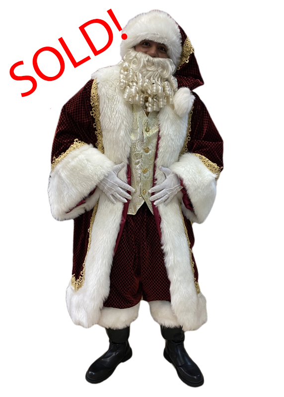 Santa Claus Professional Wardrobe Adele's of Hollywood royal-robe-ensemble-diamond-burgundy-velvet-trim-gold-sold
