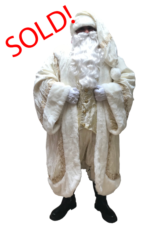 Santa Claus Professional Wardrobe Adele's of Hollywood crushed-velvet-ivory-royal-robe-sold