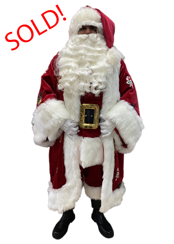 Santa Claus Professional Wardrobe Adele's of Hollywood embroidered-royal-robe-classic-red-velvet-front