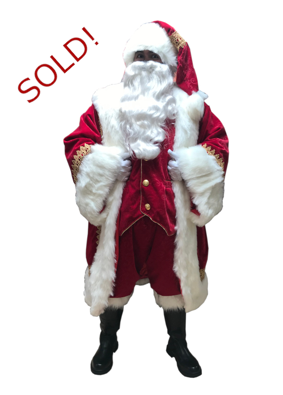 Santa Claus Professional Wardrobe Adele's of Hollywood paisley-embossed-robe-with-gold-trim-sold