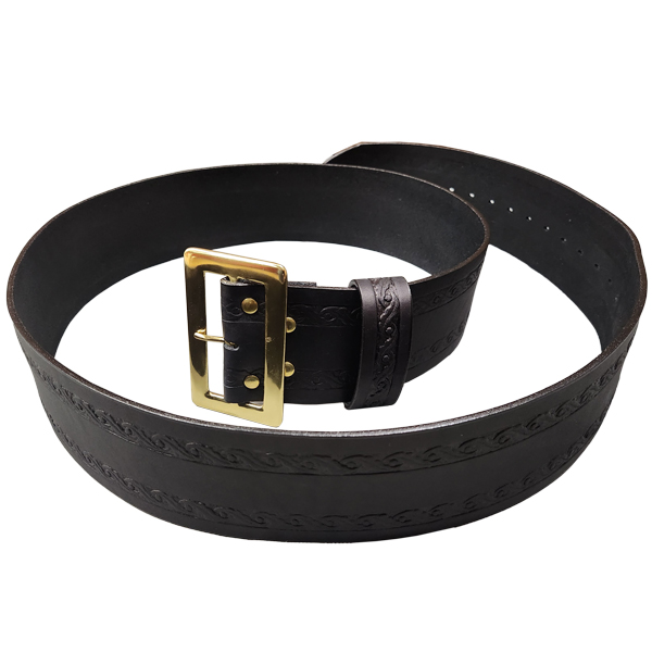 santa-claus-accessories-belt-leather-embossed-black-with-gold-solid-brass-buckle
