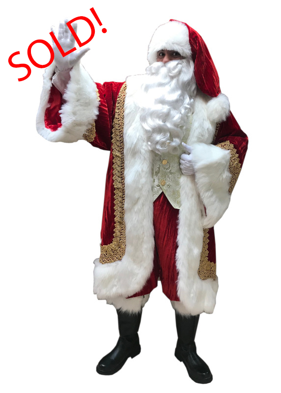 santa claus professional royal robe cardinal crushed velvet with gold trim adeles of hollywood