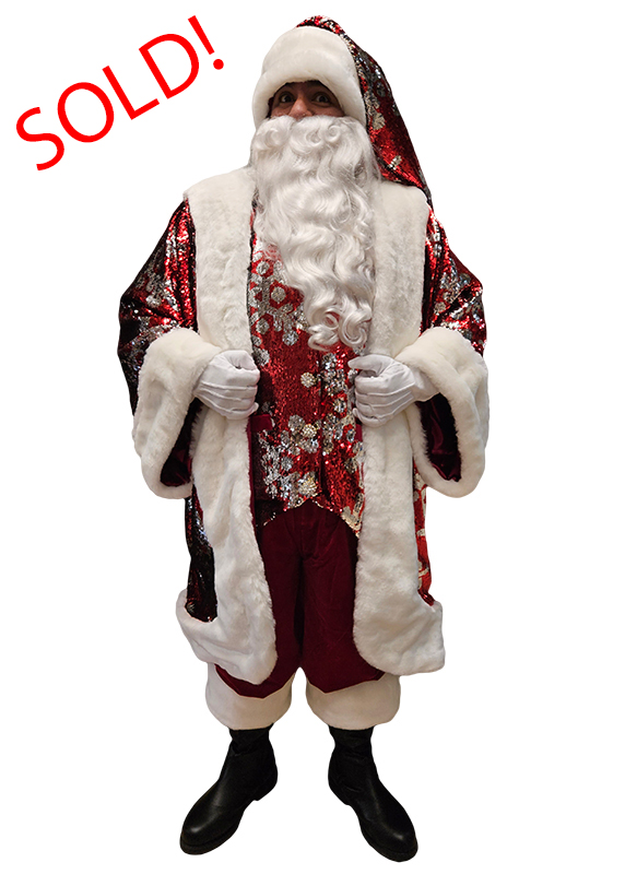 Professional Santa Claus Wardrobe | Sequin Snowflake Royal Robe Sold