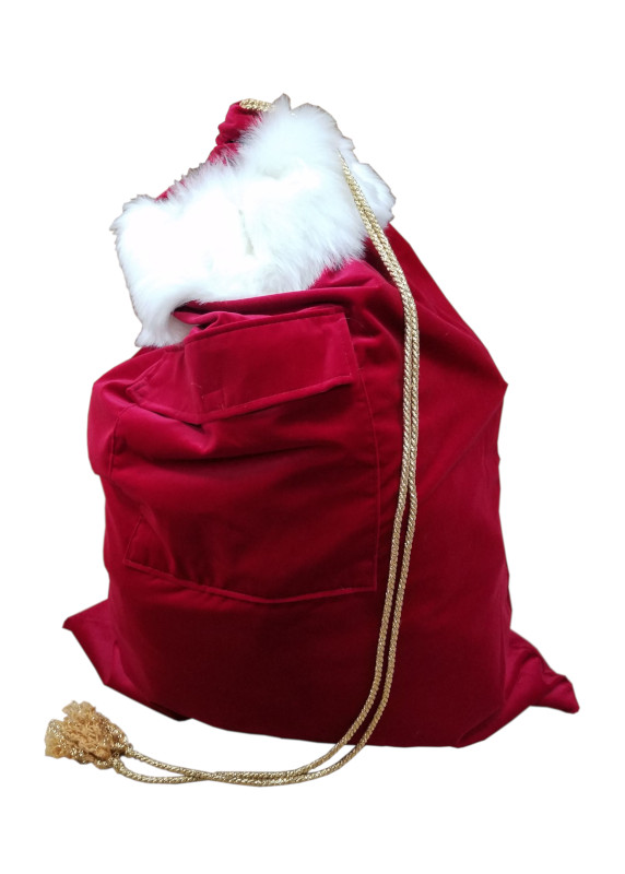 Canvas Toy Bag- Tan with dark brown leather strap - Pro Santa Shop