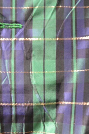 Green and Blue Plaid Santa Claus Material