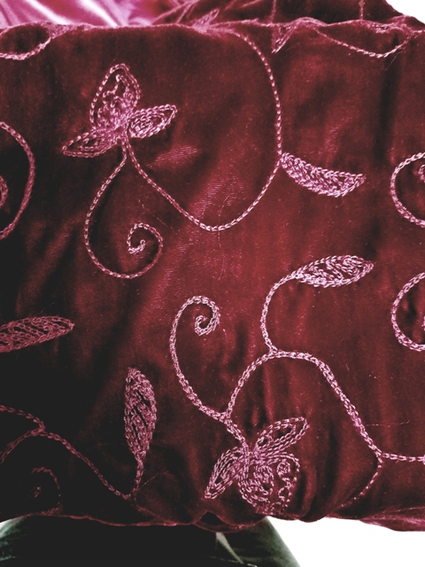 Burgundy Rose Velvet Santa Claus Material