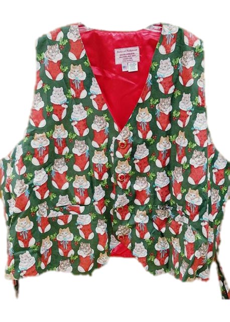 kitten christmas santa claus vest