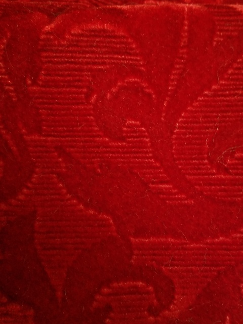 Embossed Velvet Cardinal Red santa claus material