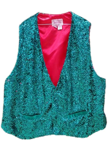 Green Sequin santa claus vest