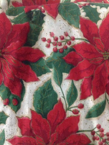 Poinsettia Print Santa Claus Material