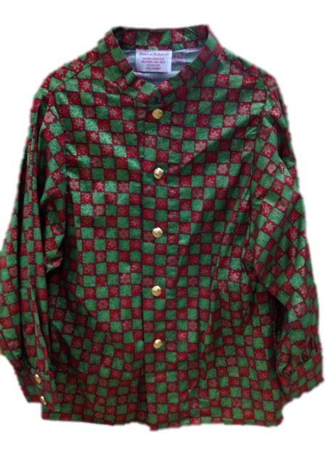 Red And Green Checkered Santa Claus Long Sleeve Shirt