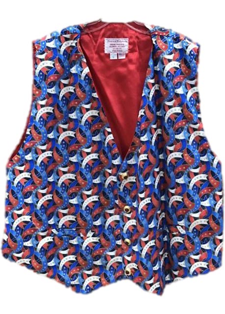 Red White and Blue Ribbons santa claus vest