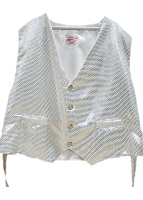 santa claus vest with silver snowflakes