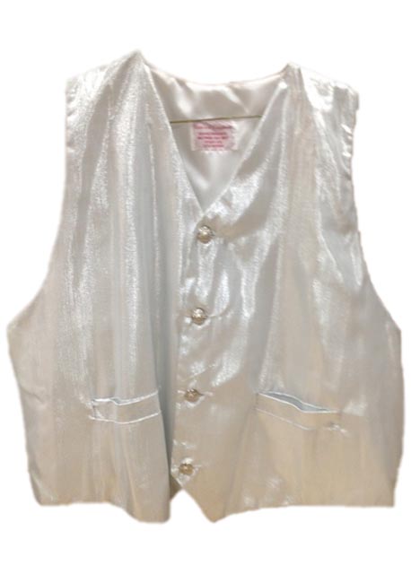 Silver/White Satin santa claus Vest