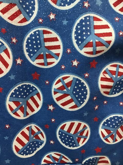 Stars and Stripes Peace santa claus material