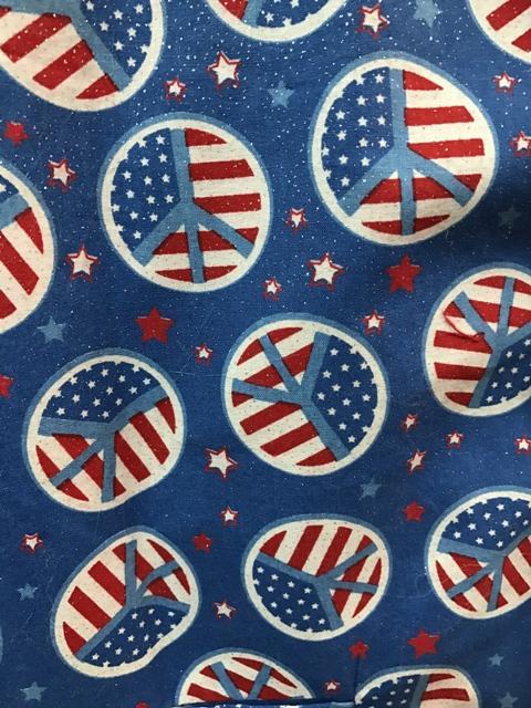 Stars and Stripes Peace santa claus material