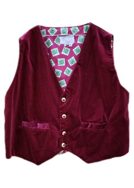 santa claus vest in sultan red velvet